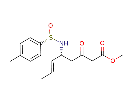(E)-(R)-3-oxo-5-((S)-toluene-4-sulfinylamino)-oct-6-enoic acid methyl ester