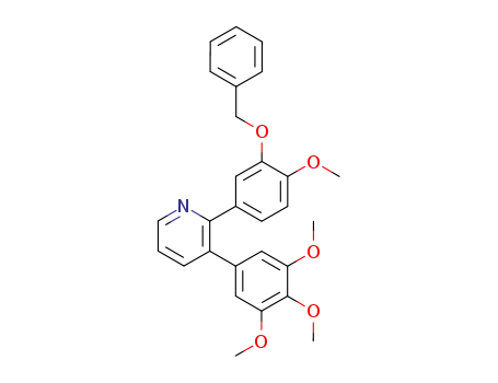 Molecular Structure of 847063-31-4 (Pyridine,
2-[4-methoxy-3-(phenylmethoxy)phenyl]-3-(3,4,5-trimethoxyphenyl)-)