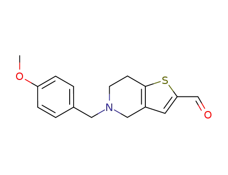 Thieno[3,2-c]pyridine-2-carboxaldehyde,
4,5,6,7-tetrahydro-5-[(4-methoxyphenyl)methyl]-