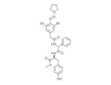 (S)-2-((R)-2-{2-[3,5-Dibromo-4-(pyrrolidin-1-ylazo)-phenyl]-acetylamino}-2-phenyl-acetylamino)-3-(4-hydroxy-phenyl)-propionic acid methyl ester