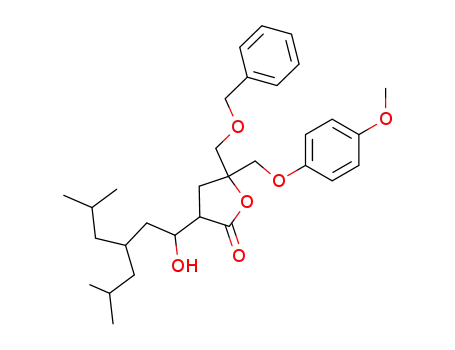 5-benzyloxymethyl-3-(1-hydroxy-3-isobutyl-5-methyl-hexyl)-5-(4-methoxy-phenoxymethyl)-dihydro-furan-2-one