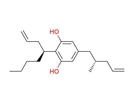 Molecular Structure of 277297-33-3 (2-((S)-1-Allyl-pentyl)-5-((S)-2-methyl-pent-4-enyl)-benzene-1,3-diol)