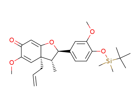 (+/-)-(2β,3α,3aα)-2-<4-<(tert-butyldimethylsilyl)oxy>-3-methoxyphenyl>-3,3a-dihydro-5-methoxy-3-methyl-3a-(2-propenyl)-6(2H)-benzofuranone
