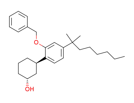 Molecular Structure of 70434-50-3 (Cyclohexanol, 3-[4-(1,1-dimethylheptyl)-2-(phenylmethoxy)phenyl]-,
trans-)