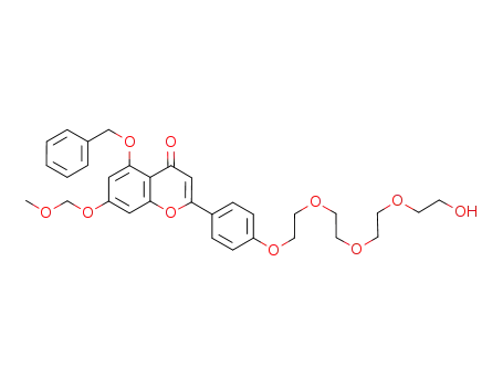 Molecular Structure of 916330-95-5 (12-[4-((5-benzyloxy-7-methoxymethoxy)-4H-chromen-4-on-2-yl)phenyl]-3,6,9,12-tetraoxadodecan-1-ol)