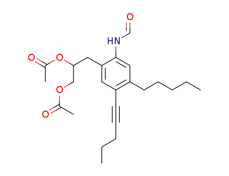 acetic acid 1-acetoxymethyl-2-(2-formylamino-4-pentyl-5-pent-1-ynyl-phenyl)-ethyl ester