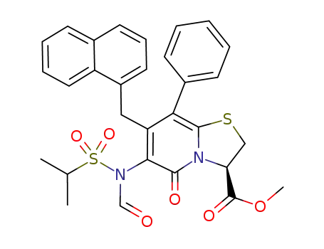 (3R)-6-[formyl(propane-2-sulfonyl)amino]-7-(naphthalen-1-yl)methyl-5-oxo-8-phenyl-2,3-dihydro-5H-thiazolo[3,2-a]pyridine-3-carboxylic acid methyl ester