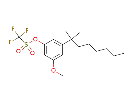 Molecular Structure of 866398-19-8 (trifluoromethanesulfonic acid 3-(1,1-dimethylheptyl)-5-methoxyphenyl ester)
