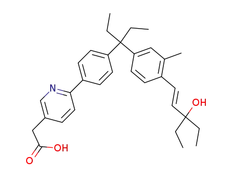 (E)-[6-(4-{1-ethyl-1-[4-(3-ethyl-3-hydroxy-1-pentenyl)-3-methyl-phenyl]-propyl}-phenyl)-3-pyridinyl]-acetic acid