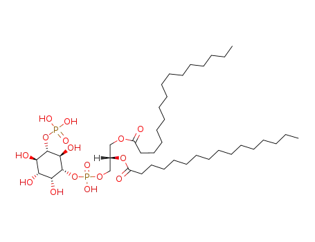 Molecular Structure of 165689-81-6 (D-myo-Inositol, 1-(2R)-2,3-bis(1-oxohexadecyl)oxypropyl hydrogen phosphate 3-(dihydrogen phosphate))