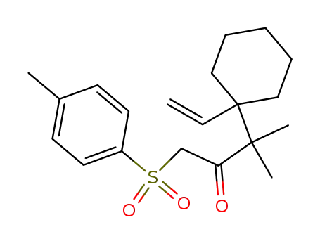 Molecular Structure of 91873-81-3 (2-Butanone,
3-(1-ethenylcyclohexyl)-3-methyl-1-[(4-methylphenyl)sulfonyl]-)