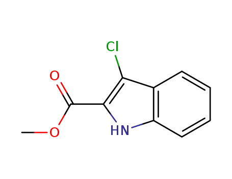 Molecular Structure of 220664-32-4 (3-CHLORO-1H-INDOLE-2-CARBOXYLIC ACID METHYL ESTER)