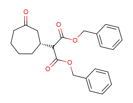 Molecular Structure of 185760-72-9 ((R)-3-[bis(benzyloxycarbonyl)methyl]cycloheptanone)