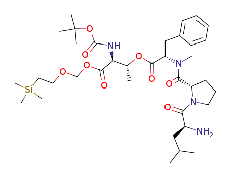 (2S,3R)-3-((S)-2-{[(S)-1-((S)-2-Amino-4-methyl-pentanoyl)-pyrrolidine-2-carbonyl]-methyl-amino}-3-phenyl-propionyloxy)-2-tert-butoxycarbonylamino-butyric acid 2-trimethylsilanyl-ethoxymethyl ester