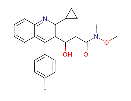 Molecular Structure of 155849-96-0 (N-methoxy-N-methyl3-<2-cyclopropyl-4-(4-fluorophenyl)quinolin-2-yl>-3-hydroxypropanamide)
