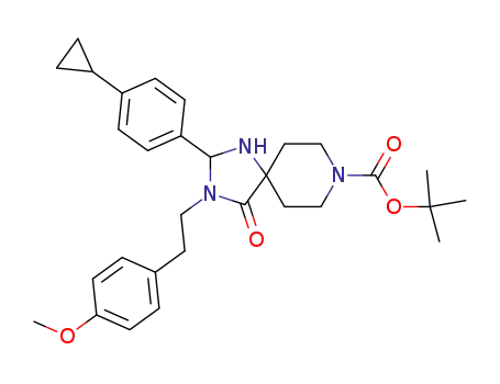 2-(4-cyclopropylphenyl)-3-[2-(4-methoxyphenyl)ethyl]-4-oxo-1,3,8-triaza-spiro[4.5]decane-8-carboxylic acid tert-butyl ester
