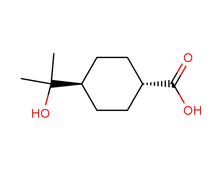 Molecular Structure of 183996-92-1 ((trans)-4-(2-hydroxypropan-2-yl)cyclohexanecarboxylic acid)