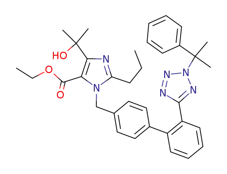 5-(1-hydroxy-1-methyl-ethyl)-3-{2'-[2-(1-methyl-1-phenyl-ethyl)-2H-tetrazol-5-yl]-biphenyl-4-yl-methyl}-2-propyl-3H-imidazol-4-carboxylic acid ethyl ester