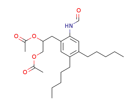 acetic acid 1-acetoxymethyl-2-(2-formylamino-4,5-dipentyl-phenyl)-ethyl ester