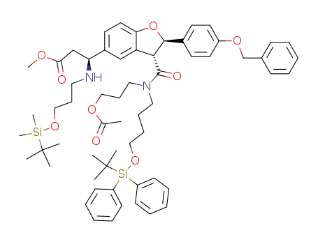 (3R,2'R,3'R)-3-[3'-{(3''-acetoxypropyl)-[4''-(tert-butyldiphenylsilanyloxy)butyl]carbamoyl}-2'-(4''-benzyloxyphenyl)-2',3'-dihydrobenzofuran-5'-yl]-3-[3'-(tert-butyldimethylsilanyloxy)propylamino]propionic acid methyl ester