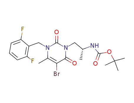 Carbamic acid,
[(1R)-2-[5-bromo-3-[(2,6-difluorophenyl)methyl]-3,6-dihydro-4-methyl-2,
6-dioxo-1(2H)-pyrimidinyl]-1-methylethyl]-, 1,1-dimethylethyl ester
