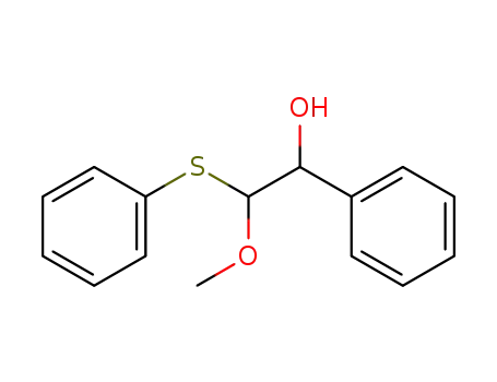 Molecular Structure of 89036-90-8 (Benzenemethanol, a-[methoxy(phenylthio)methyl]-)