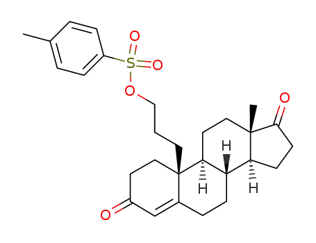 Molecular Structure of 142645-79-2 (10-<3-<<(4-methylphenyl)sulfonyl>oxy>propyl>estr-4-ene-3,17-dione)