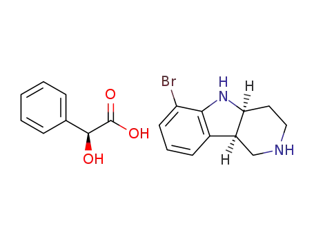 Molecular Structure of 1059630-13-5 ((4aS,9bR)-6-bromo-2,3,4,4a,5,9b-hexahydro-1H-pyrido[4,3-b]indole (S)-(+)-mandelic acid salt)