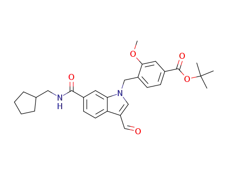 Benzoic acid,
4-[[6-[[(cyclopentylmethyl)amino]carbonyl]-3-formyl-1H-indol-1-yl]methyl]
-3-methoxy-, 1,1-dimethylethyl ester