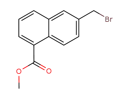 Molecular Structure of 773092-81-2 (1-Naphthalenecarboxylic acid, 6-(bromomethyl)-, methyl ester)