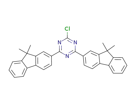 Molecular Structure of 1459162-69-6 (2-chloro-4,6-bis(9,9-dimethyl-9H-fluoren-2yl)-1,3,5-Triazine)
