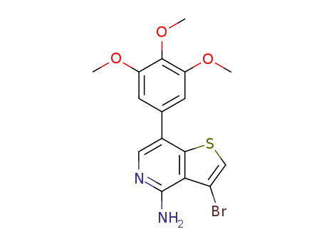 Molecular Structure of 799293-92-8 (Thieno[3,2-c]pyridin-4-amine, 3-bromo-7-(3,4,5-trimethoxyphenyl)-)