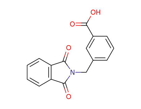 Molecular Structure of 106352-01-6 (3-(1,3-DIOXO-1,3-DIHYDRO-ISOINDOL-2-YLMETHYL)-BENZOIC ACID)