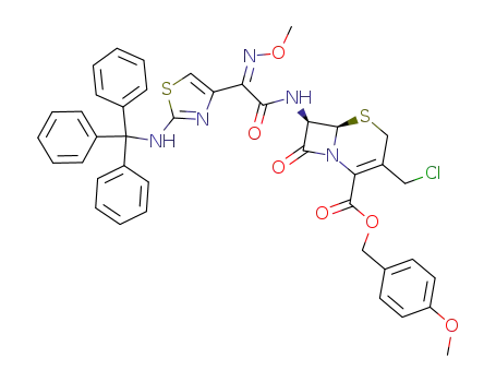 4-methoxybenzyl-(Z)-3-(chloromethyl)-7-(2-(methoxyimino)-2-(2-(tritylamino)thiazol-4-yl)acetamido)-8-oxo-5-thia-1-azabicyclo[4.2.0]oct-2-ene-2-carboxylate