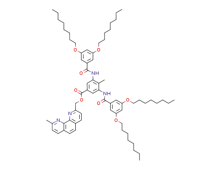 Molecular Structure of 777051-94-2 (Benzoic acid, 3,5-bis[[3,5-bis(octyloxy)benzoyl]amino]-4-methyl-,
(9-methyl-1,10-phenanthrolin-2-yl)methyl ester)