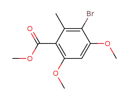 Molecular Structure of 56526-84-2 (Benzoic acid, 3-bromo-4,6-dimethoxy-2-methyl-, methyl ester)