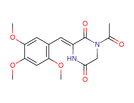 Molecular Structure of 709615-05-4 (1-Acetyl-3-[1-(2,4,5-trimethoxy-phenyl)-meth-(Z)-ylidene]-piperazine-2,5-dione)