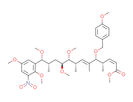 (2Z,6E)-(4S,5R,8S,9R,10S,12S,13R)-13-(2,5-Dimethoxy-3-nitro-phenyl)-9,10,13-trimethoxy-5-(4-methoxy-benzyloxy)-4,6,8,12-tetramethyl-trideca-2,6-dienoic acid methyl ester