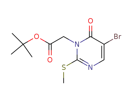 Molecular Structure of 308276-66-6 (tert-Butyl (5-Bromo-2-(methylthio)-6-oxopyrimidin-1-yl)acetate)