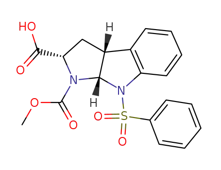 (+)-(2S,3aR,8aS)-1-(Methoxycarbonyl)-8-(phenylsulfonyl)-1,2,3,3a,8,8a-hexahydropyrrolo<2,3-b>indole-2-carboxylic acid