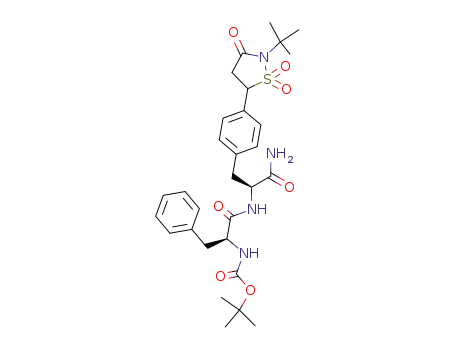tert-butyl [(1S)-2-((1S)-2-amino-1-[4-(2-tert-butyl-1,1-dioxido-3-oxoisothiazolidin-5-yl)benzyl]-2-oxoethylamino)-1-benzyl-2-oxoethyl]carbamate