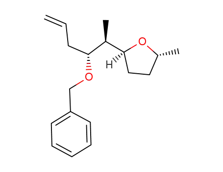Furan,
tetrahydro-2-methyl-5-[(1R,2R)-1-methyl-2-(phenylmethoxy)-4-penten-1-
yl]-, (2R,5S)-