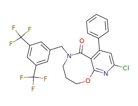 5-[3,5-bis(trifluoromethyl)benzyl]-9-chloro-7-phenyl-3,4,5,6-tetrahydro-2H-pyrido[2,3-b]-1,5-oxazocin-6-one