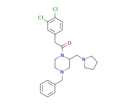 1-<(3,4-dichlorophenyl)acetyl>-4-(phenylmethyl)-2-<(1-pyrrolidinyl)methyl>piperazine