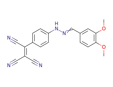 Molecular Structure of 73664-54-7 (3,4-Dimethoxybenzaldehyde p-(tricyanovinyl)phenyl hydrazone)