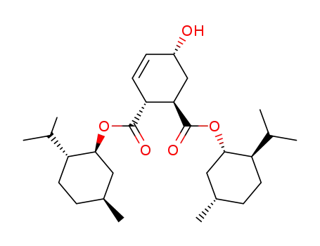 Molecular Structure of 479549-21-8 (3-Cyclohexene-1,2-dicarboxylic acid, 5-hydroxy-,
bis[(1S,2R,5S)-5-methyl-2-(1-methylethyl)cyclohexyl] ester,
(1R,2R,5R)-)