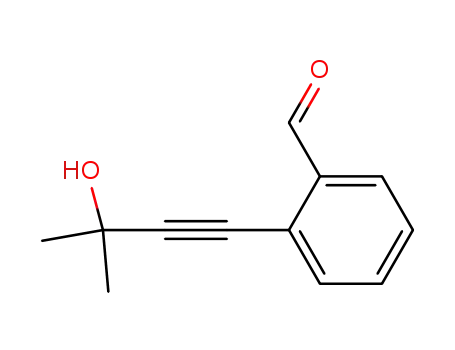 Molecular Structure of 114215-40-6 (Benzaldehyde, 2-(3-hydroxy-3-methyl-1-butynyl)-)