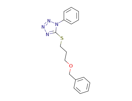 Molecular Structure of 1023306-27-5 (5-(3-benzyloxypropylsulfanyl)-1-phenyl-1H-tetrazole)
