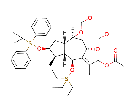 Acetic acid 2-[(2S,3R,3aR,4S,6S,8S,8aS)-2-(tert-butyl-diphenyl-silanyloxy)-6,8-bis-methoxymethoxy-3,8-dimethyl-4-triethylsilanyloxy-octahydro-azulen-(5E)-ylidene]-propyl ester