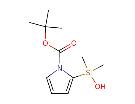 Molecular Structure of 879904-82-2 (1-Boc-2-(hydroxydimethylsilyl)pyrrole, 97%)